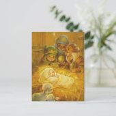 Vintage kerstmis feestdagenkaart (Staand voorkant)