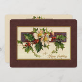 Vintage Kerstmis Feestdagenkaart (Voorkant / Achterkant)