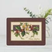 Vintage Kerstmis Feestdagenkaart (Staand voorkant)