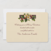 Vintage Kerstmis Feestdagenkaart (Achterkant)