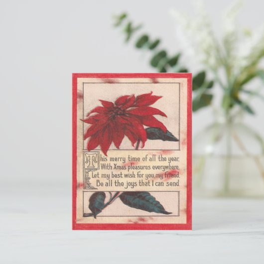 Vintage Kerstmis Feestdagenkaart (Staand voorkant)