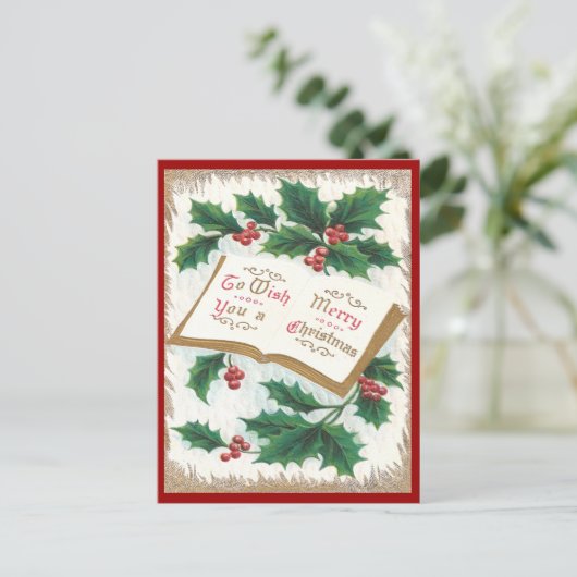 Vintage Kerstmis Feestdagenkaart (Staand voorkant)