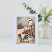 Vintage Kerstmis Feestdagenkaart (Staand voorkant)