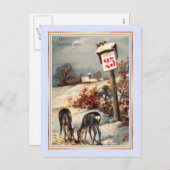 Vintage Kerstmis Feestdagenkaart (Voorkant / Achterkant)