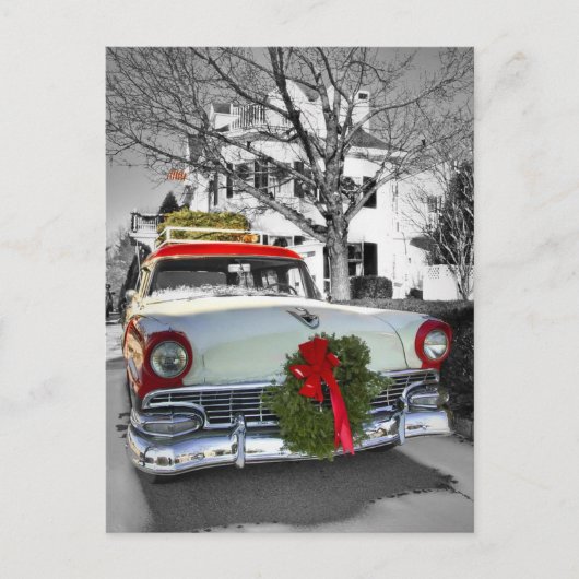 Vintage Kerstmis Feestdagenkaart (Voorkant)