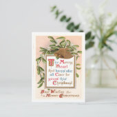 Vintage Kerstmis Feestdagenkaart (Staand voorkant)