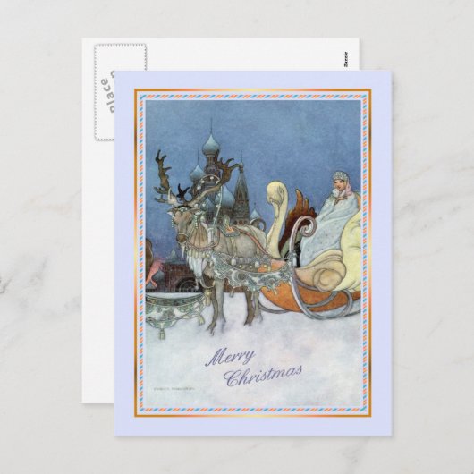 Vintage Kerstmis Feestdagenkaart (Voorkant / Achterkant)