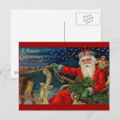 Vintage Kerstmis Feestdagenkaart (Voorkant / Achterkant)