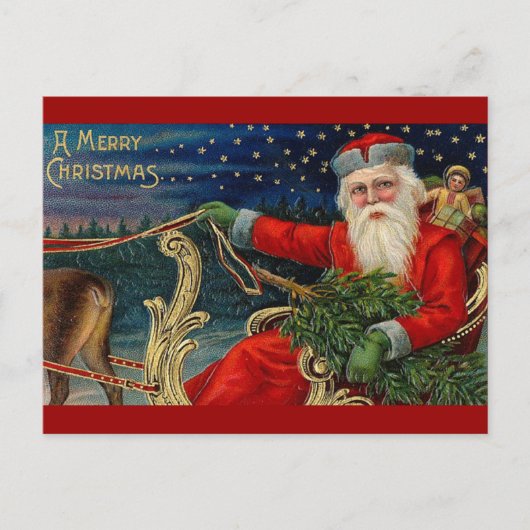 Vintage Kerstmis Feestdagenkaart (Voorkant)