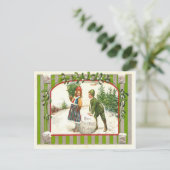 Vintage Kerstmis Feestdagenkaart (Staand voorkant)