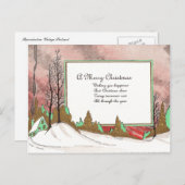 Vintage Kerstmis Feestdagenkaart (Voorkant / Achterkant)