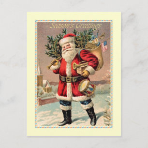 Vintage Kerstmis Feestdagenkaart