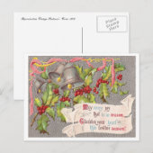 Vintage Kerstmis Feestdagenkaart (Voorkant / Achterkant)