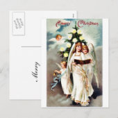 Vintage Kerstmis Feestdagenkaart (Voorkant / Achterkant)