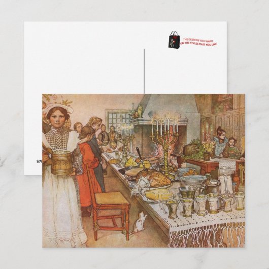 Vintage: Kerstmis - Feestdagenkaart (Voorkant / Achterkant)