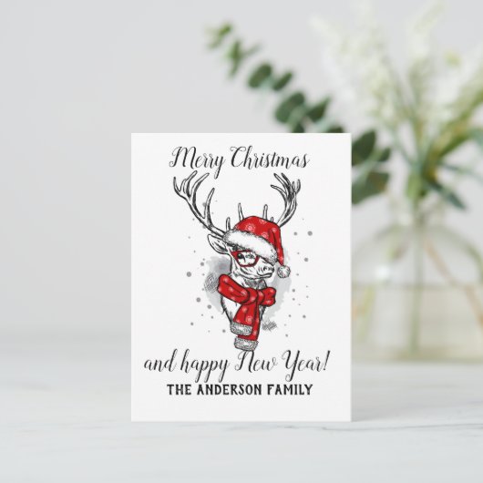 Vintage Kerstmis Feestdagenkaart (Staand voorkant)