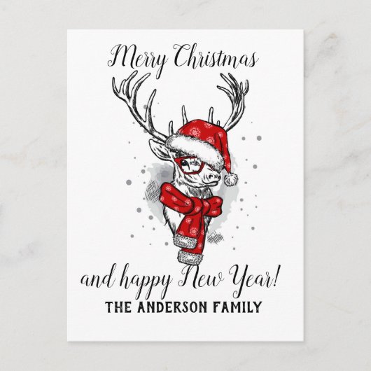 Vintage Kerstmis Feestdagenkaart (Voorkant)