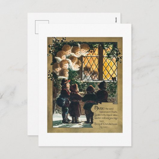 Vintage Kerstmis Feestdagenkaart (Voorkant / Achterkant)