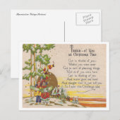 Vintage Kerstmis Feestdagenkaart (Voorkant / Achterkant)