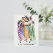 Vintage kerstmis feestdagenkaart (Staand voorkant)