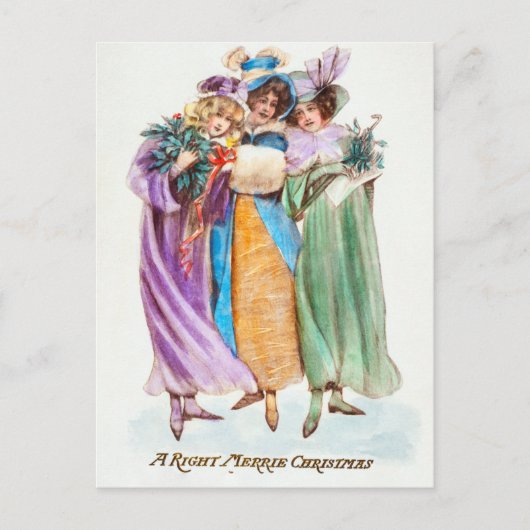 Vintage kerstmis feestdagenkaart (Voorkant)