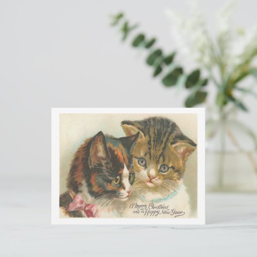 Vintage Kerstmis Feestdagenkaart (Staand voorkant)