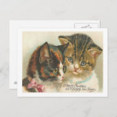 Vintage Kerstmis Feestdagenkaart (Voorkant / Achterkant)