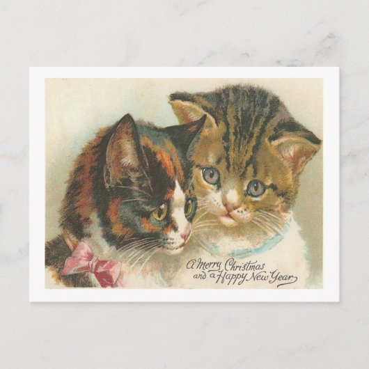 Vintage Kerstmis Feestdagenkaart (Voorkant)