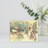 Vintage Kerstmis Feestdagenkaart (Staand voorkant)