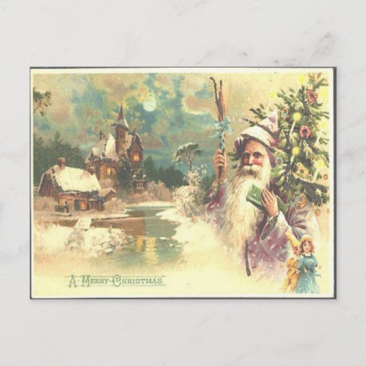 Vintage Kerstmis Feestdagenkaart (Voorkant)