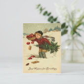 Vintage Kerstmis Feestdagenkaart (Staand voorkant)