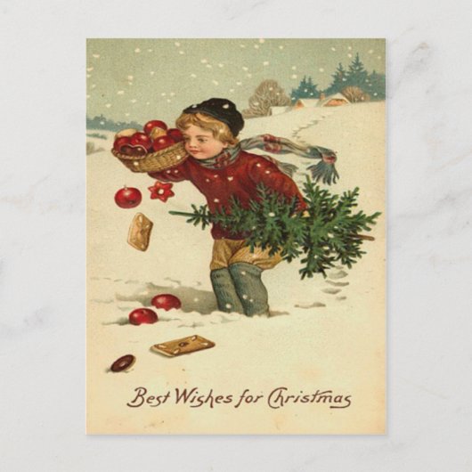 Vintage Kerstmis Feestdagenkaart (Voorkant)
