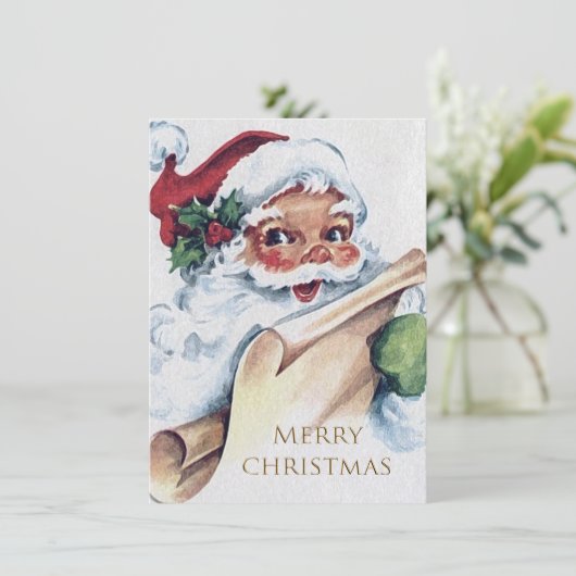 Vintage Kerstmis Feestdagenkaart (Staand voorkant)