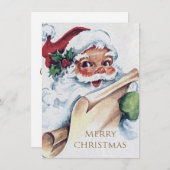 Vintage Kerstmis Feestdagenkaart (Voorkant / Achterkant)