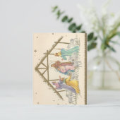 Vintage kerstmis feestdagenkaart (Staand voorkant)