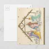 Vintage kerstmis feestdagenkaart (Voorkant / Achterkant)