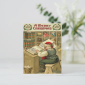 Vintage Kerstmis Feestdagenkaart (Staand voorkant)