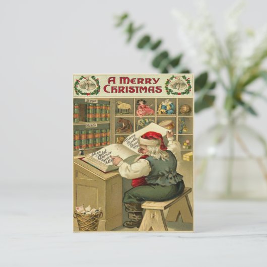 Vintage Kerstmis Feestdagenkaart (Staand voorkant)