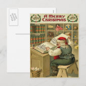 Vintage Kerstmis Feestdagenkaart (Voorkant / Achterkant)