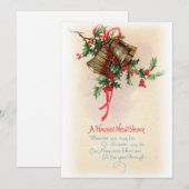 Vintage Kerstmis Feestdagenkaart (Voorkant / Achterkant)