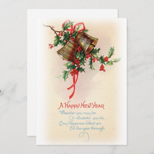 Vintage Kerstmis Feestdagenkaart (Voorkant / Achterkant)