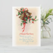 Vintage Kerstmis Feestdagenkaart (Staand voorkant)