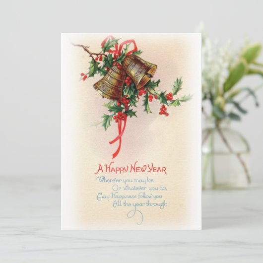 Vintage Kerstmis Feestdagenkaart (Staand voorkant)