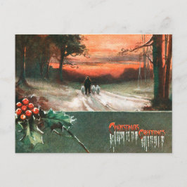 Vintage Kerstmis Feestdagenkaart