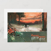 Vintage Kerstmis Feestdagenkaart (Voorkant / Achterkant)