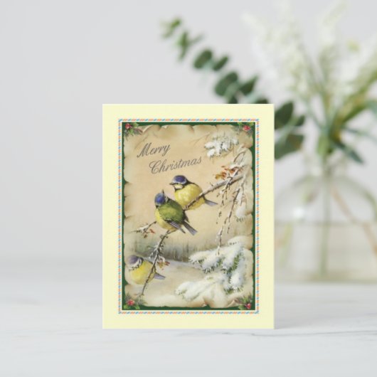 Vintage Kerstmis Feestdagenkaart (Staand voorkant)