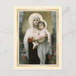 Vintage Kerstmis Feestdagenkaart<br><div class="desc">Madonna van de Rozen,  (1903). William-Adolphe bouguereau-1825-1905. Dit afbeelding (of ander media dossier) zijn in het openbare domein omdat zijn auteursrecht is verlopen.</div>