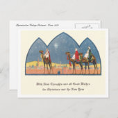 Vintage Kerstmis Feestdagenkaart (Voorkant / Achterkant)