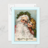 Vintage Kerstmis Feestdagenkaart (Voorkant / Achterkant)