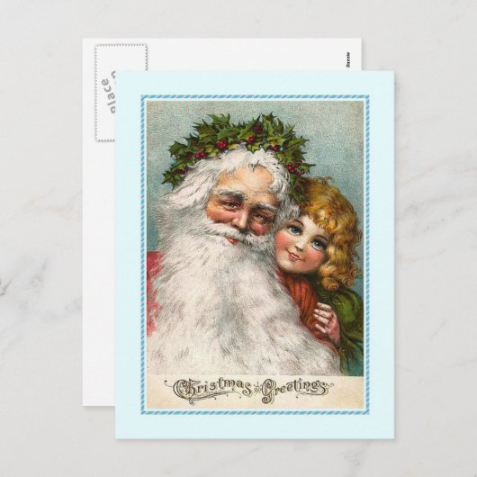 Vintage Kerstmis Feestdagenkaart (Voorkant / Achterkant)